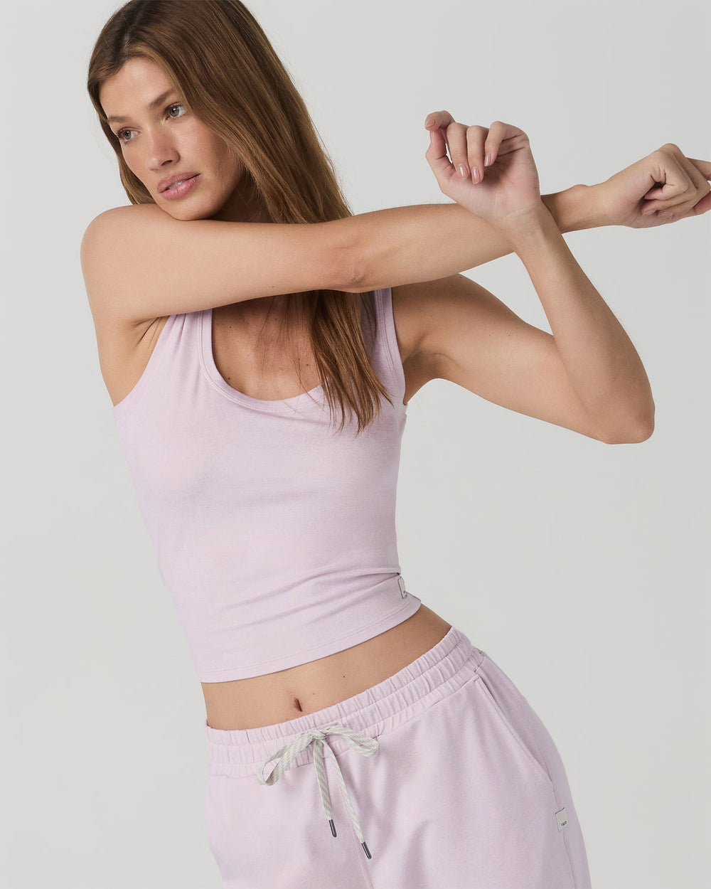 Halo Essential Scoop Tank Lilac Breeze Heather Tank Top | Vuori sale