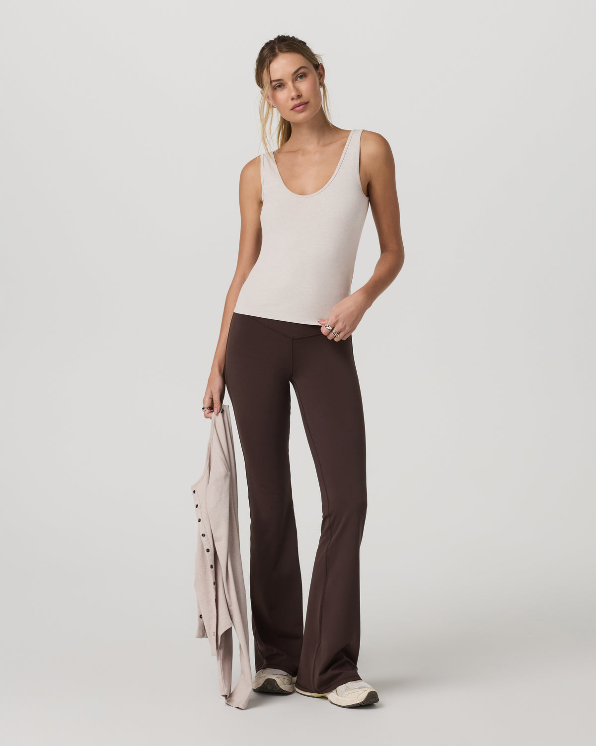 Pose Twin Tank Women's Ecru Heather Tank Top | Vuori shop