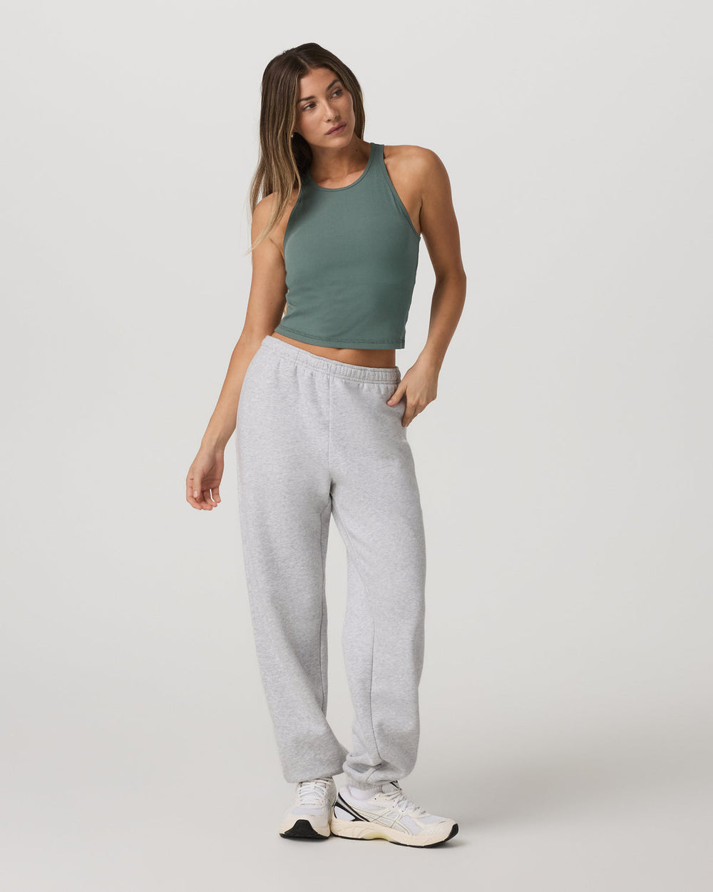 Pose Plyo Tank Women's Agate Green Performance Tank Top | Vuori onsale