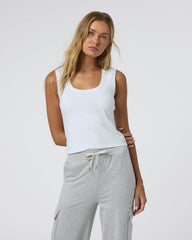 Halo Essential Scoop Tank White | Vuori discount
