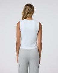 Halo Essential Scoop Tank White | Vuori discount