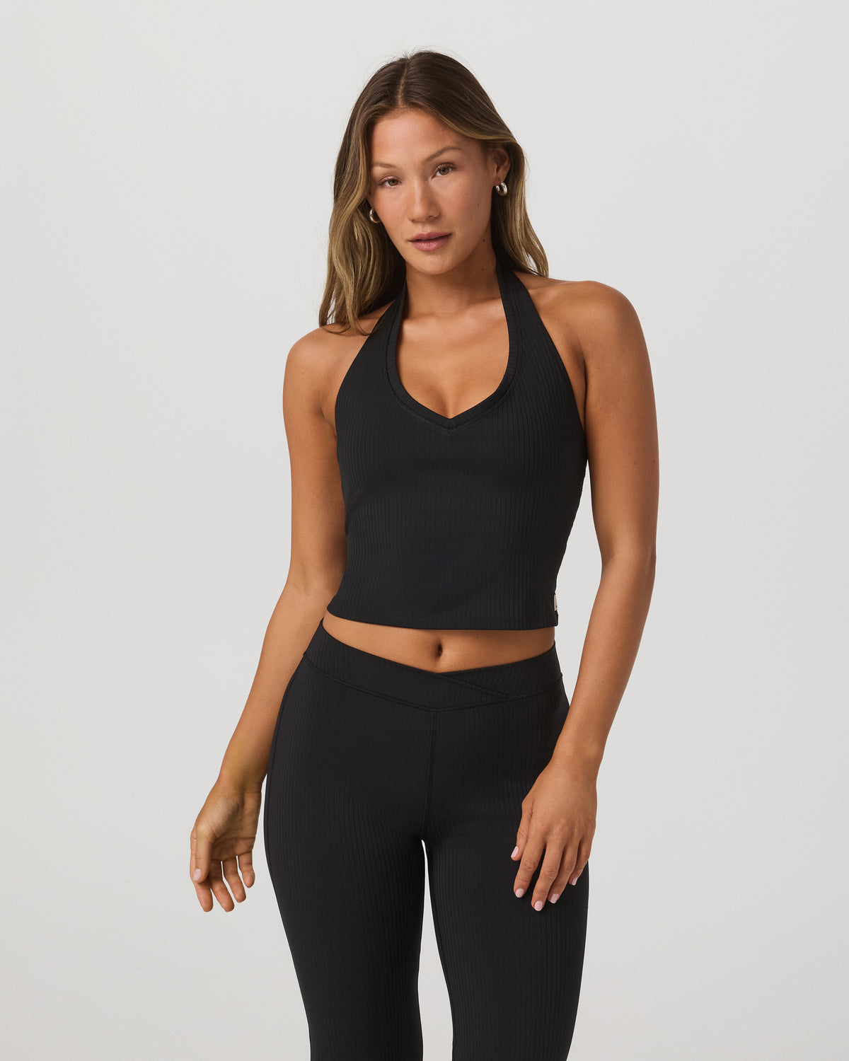Inversion Rib Tank Women's Black Halter Fitness Top | Vuori discount