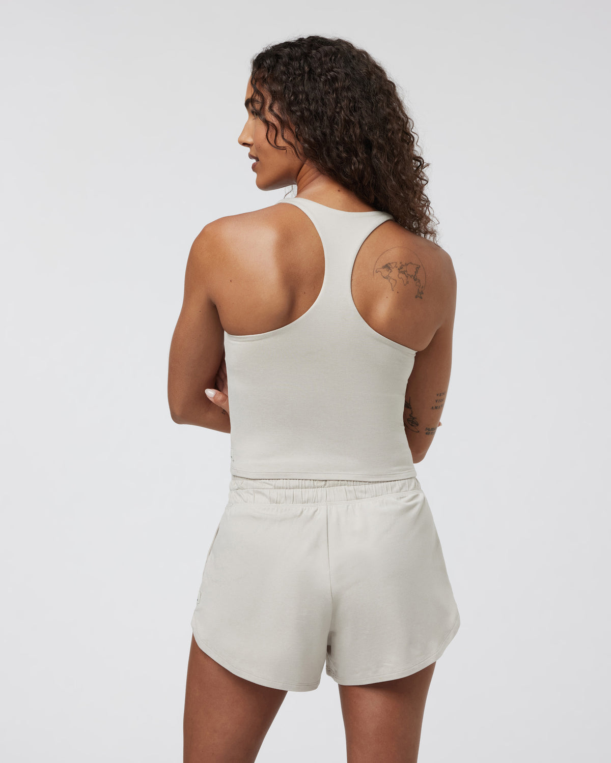 Halo Performance Crop 2.0 Ecru Heather Tank | Vuori for sale