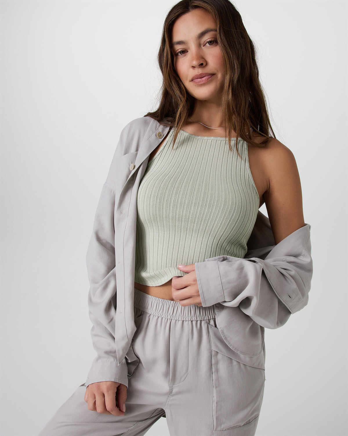 Marina Rib Tank Talc | Vuori for sale