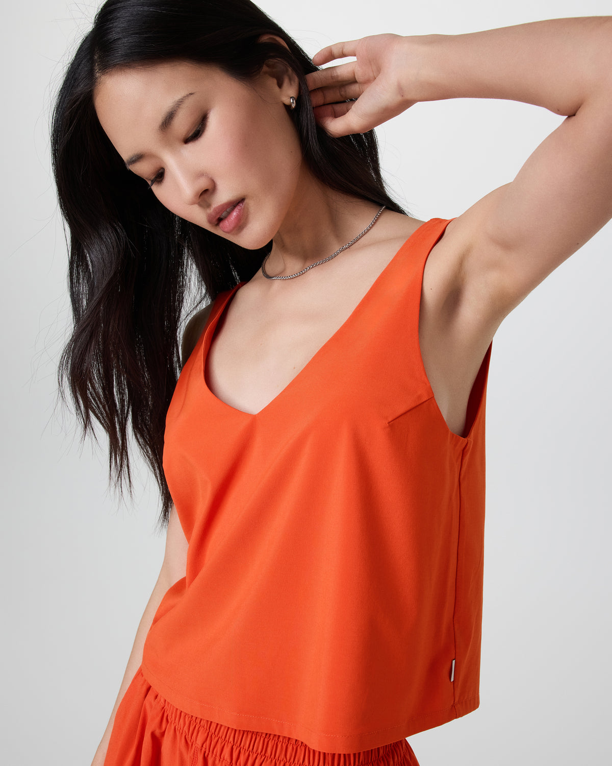 Villa Cropped Tank Bright Poppy | Vuori online