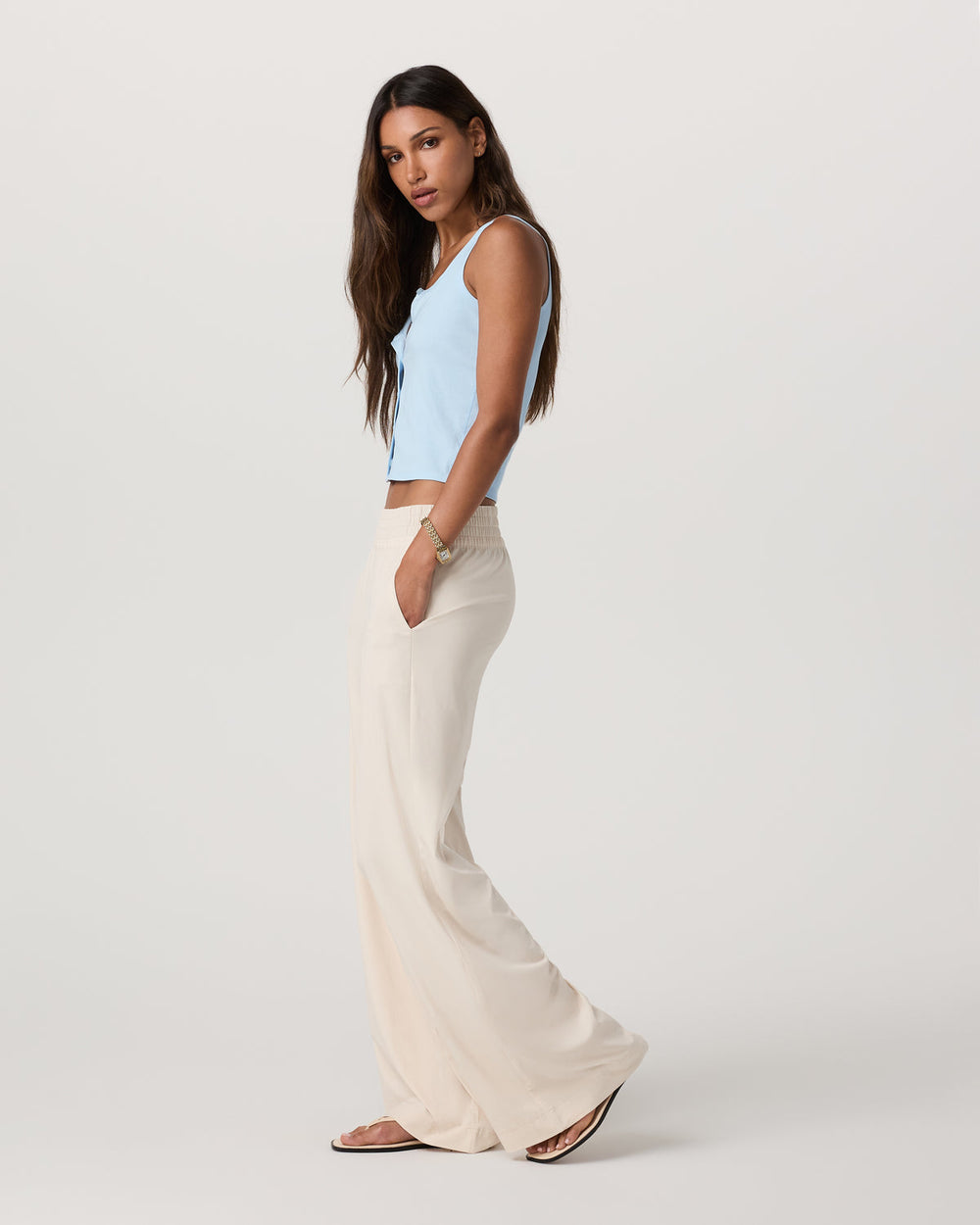 Pose Cardigan Tank Light Mist | Vuori shop