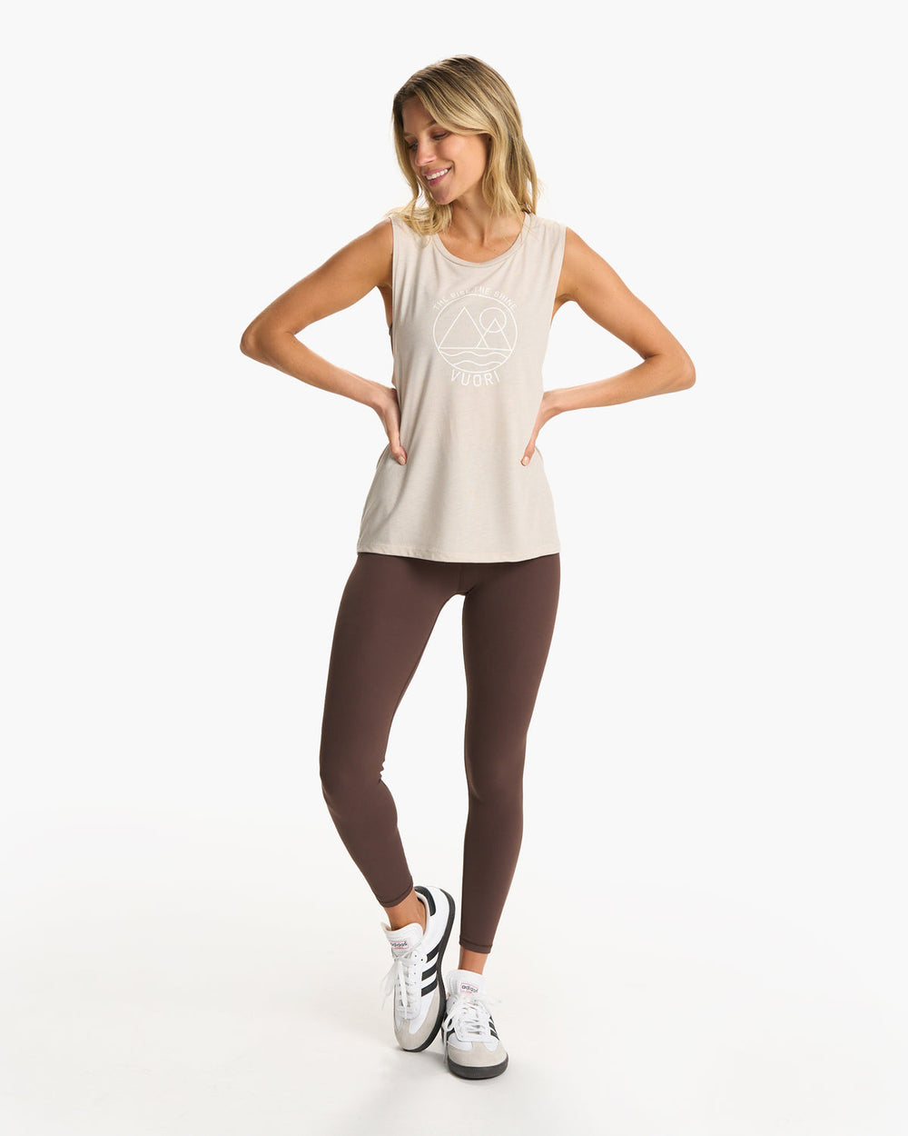 The Rise The Shine Tank Heather Dust | Vuori onsale