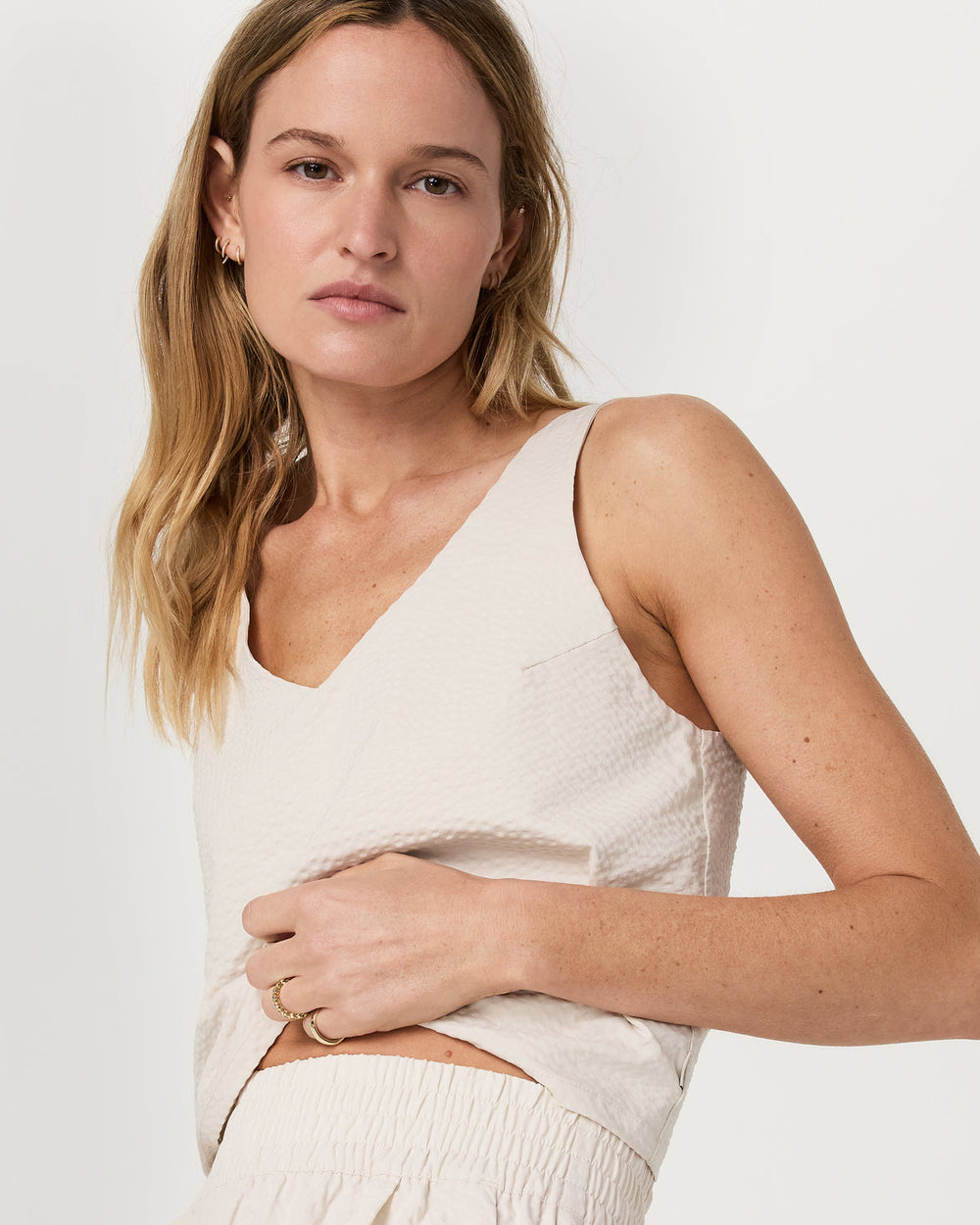 Villa Textured Crop Tank Milkweed | Vuori online