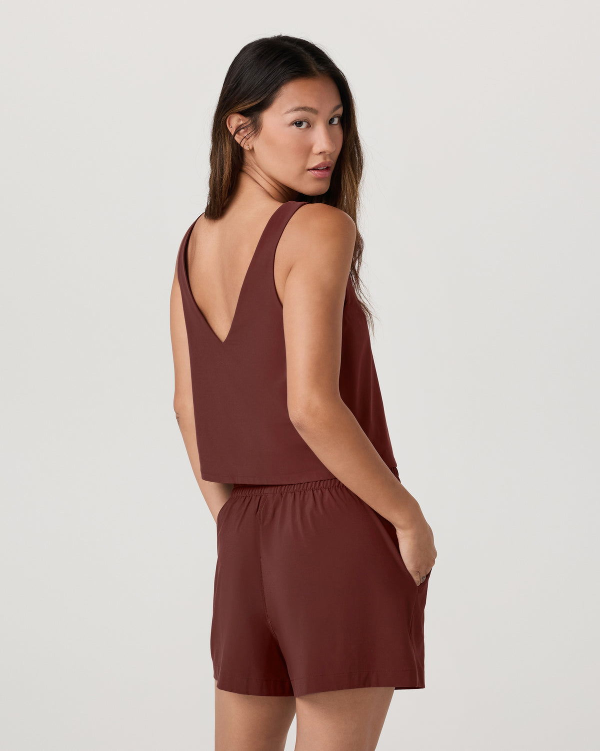 SL Villa Cropped Tank Women's Burnt Sienna Tank Top | Vuori discount