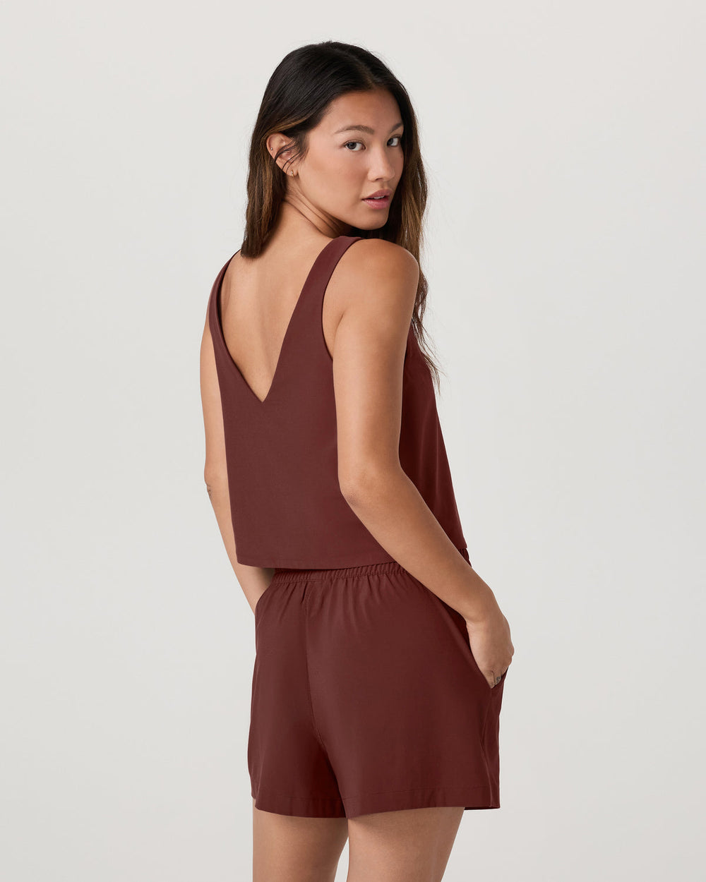 SL Villa Cropped Tank Women's Burnt Sienna Tank Top | Vuori discount