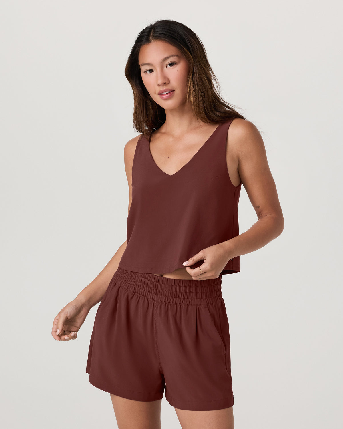 SL Villa Cropped Tank Women's Burnt Sienna Tank Top | Vuori discount