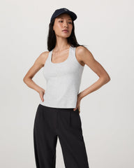 Pose Layering Tank Women's White Heather Grey Tank Top | Vuori outlet