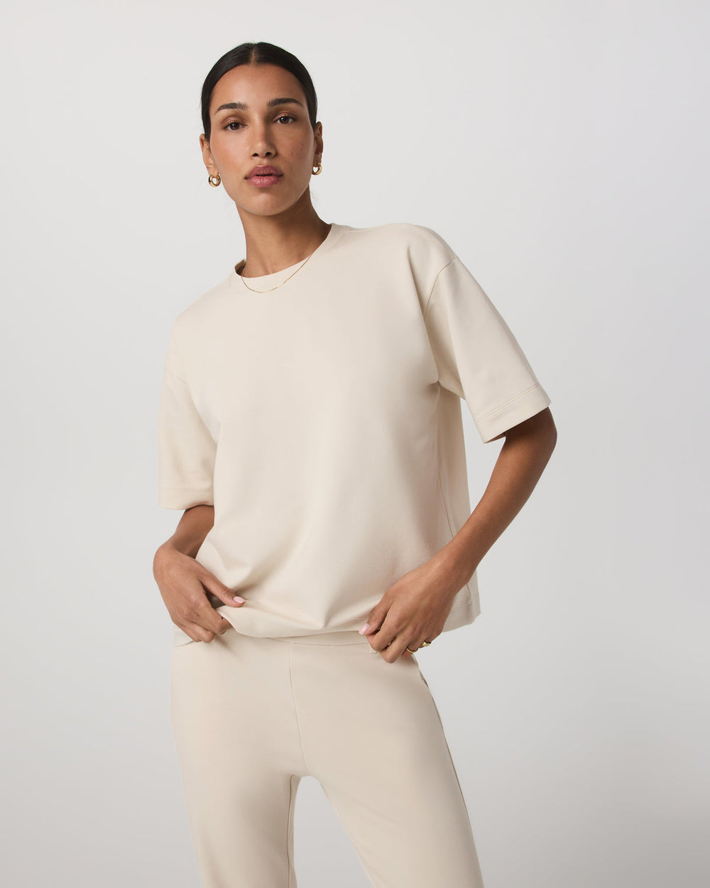 Short Sleeve Maven Oversized Tee Women's Bone Tee Shirt | Vuori sale