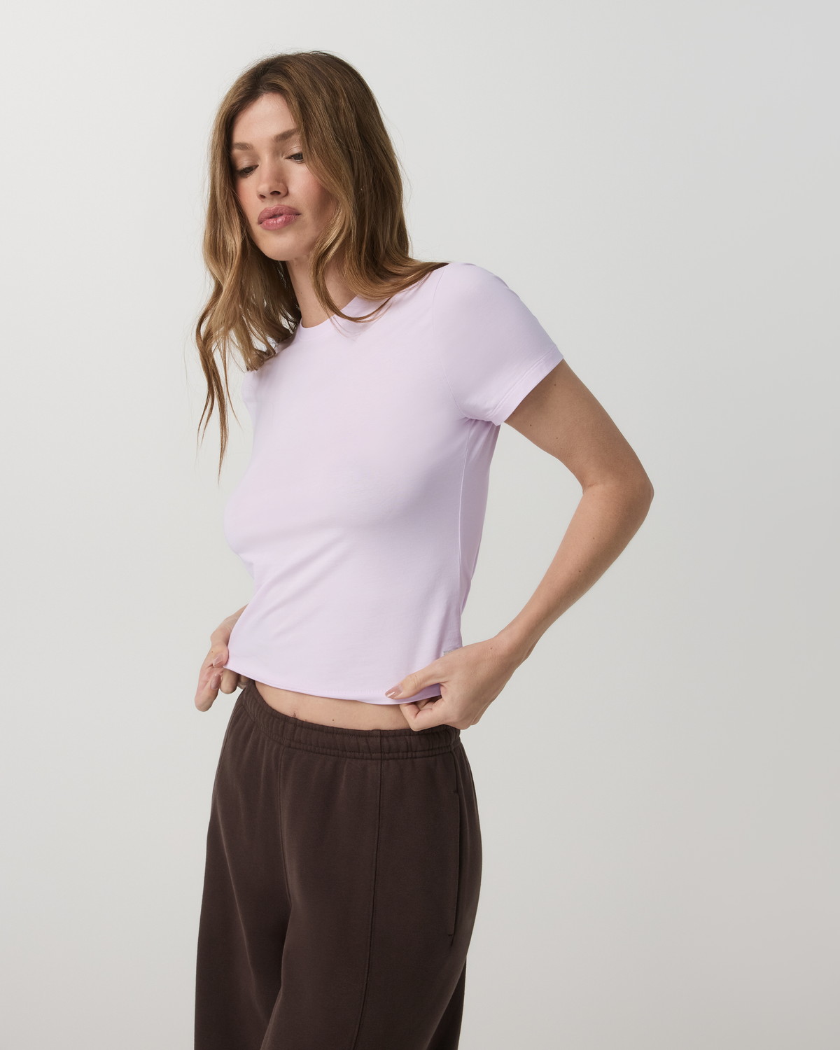 Feather Baby Tee Women's Lilac Breeze Fitted Tee Shirt | Vuori onsale