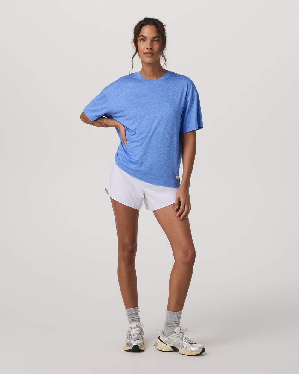 Energy Tee Long Women's Riviera Blue Heather Tee Shirt | Vuori onsale