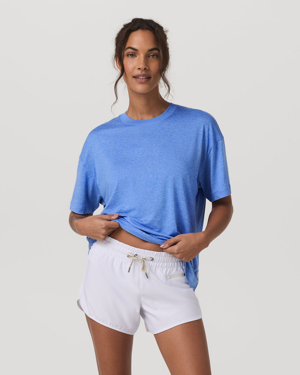 Energy Tee Long Women's Riviera Blue Heather Tee Shirt | Vuori onsale
