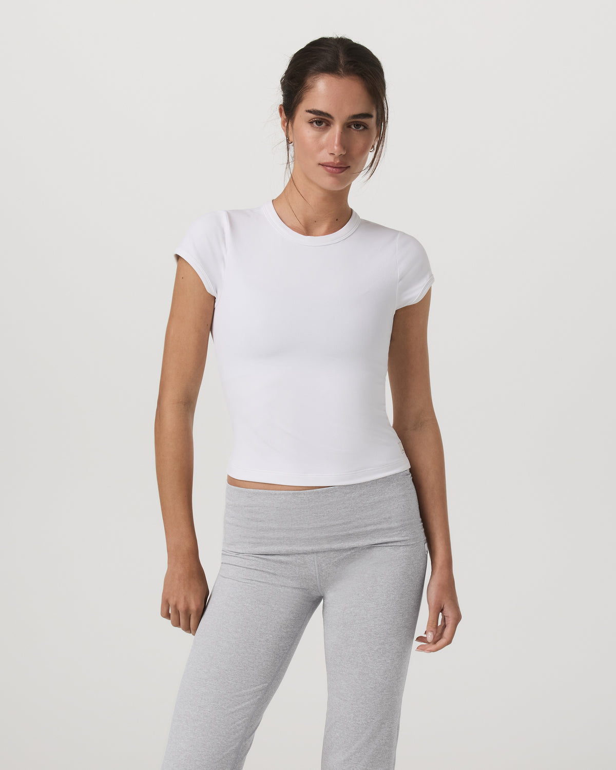 Halo Baby Tee Women's White Fitted Crewneck Tee Shirt | Vuori for sale