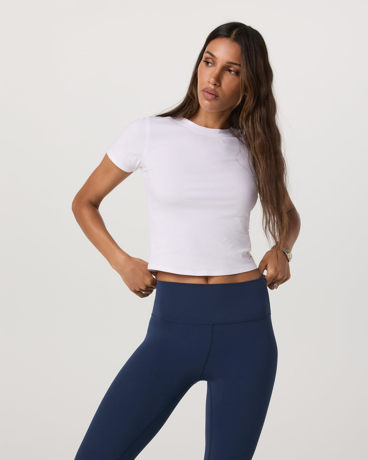 Pose Fitted Tee White Rib Knit Tee Clothing | Vuori sale