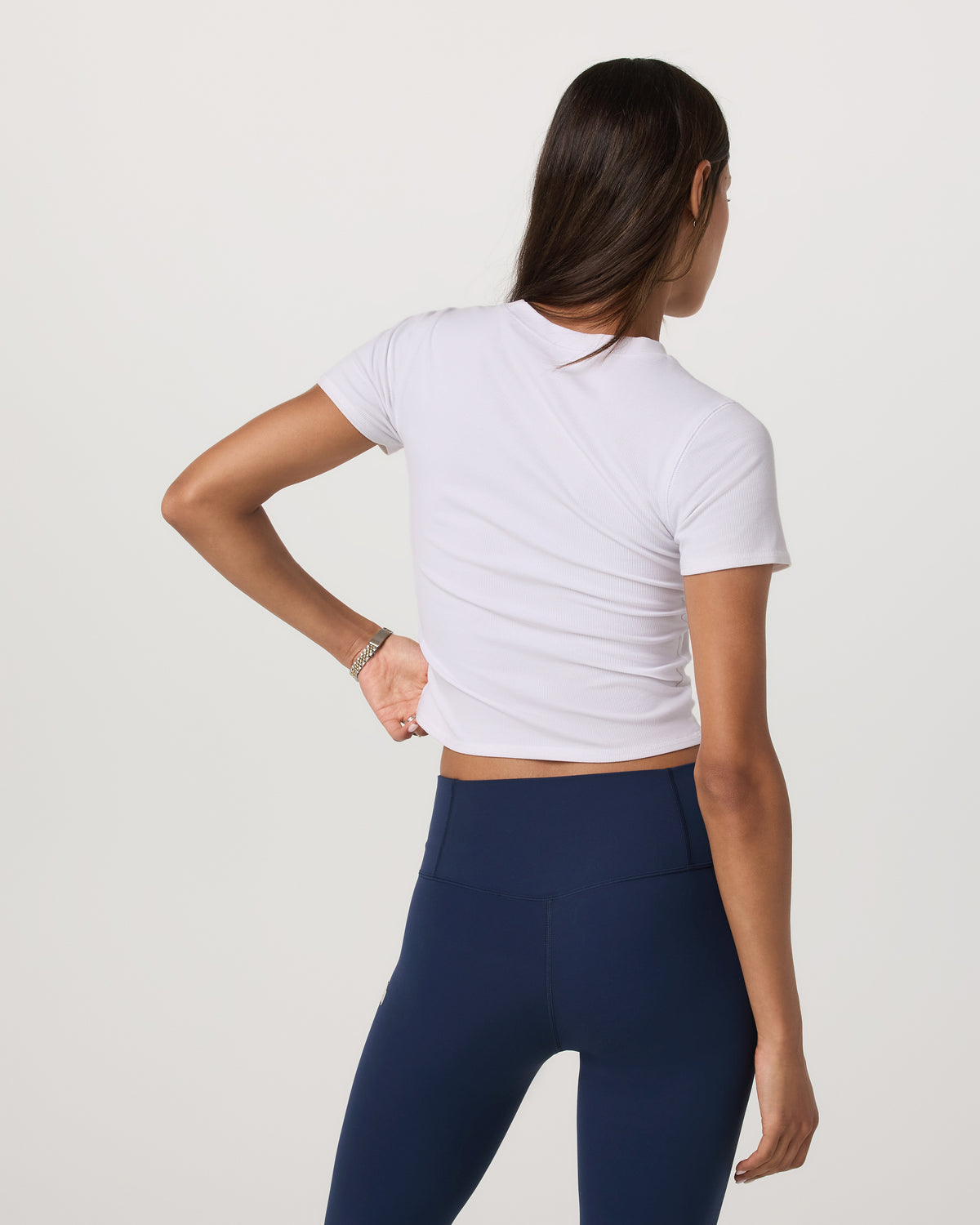Pose Fitted Tee White Rib Knit Tee Clothing | Vuori sale