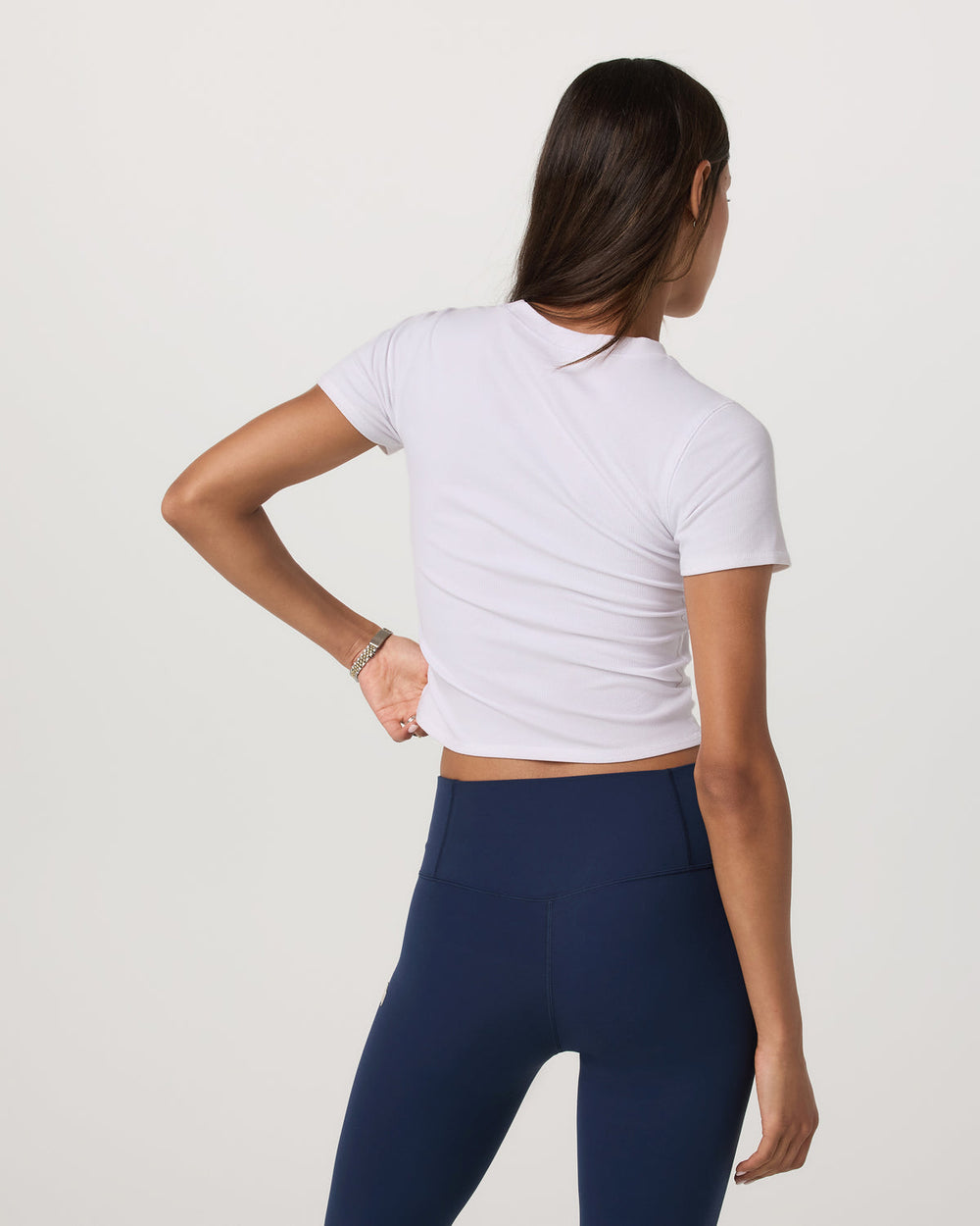 Pose Fitted Tee White Rib Knit Tee Clothing | Vuori sale