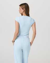 Halo Baby Tee Women's Soft Sky Heather Fitted Tee Shirt | Vuori online