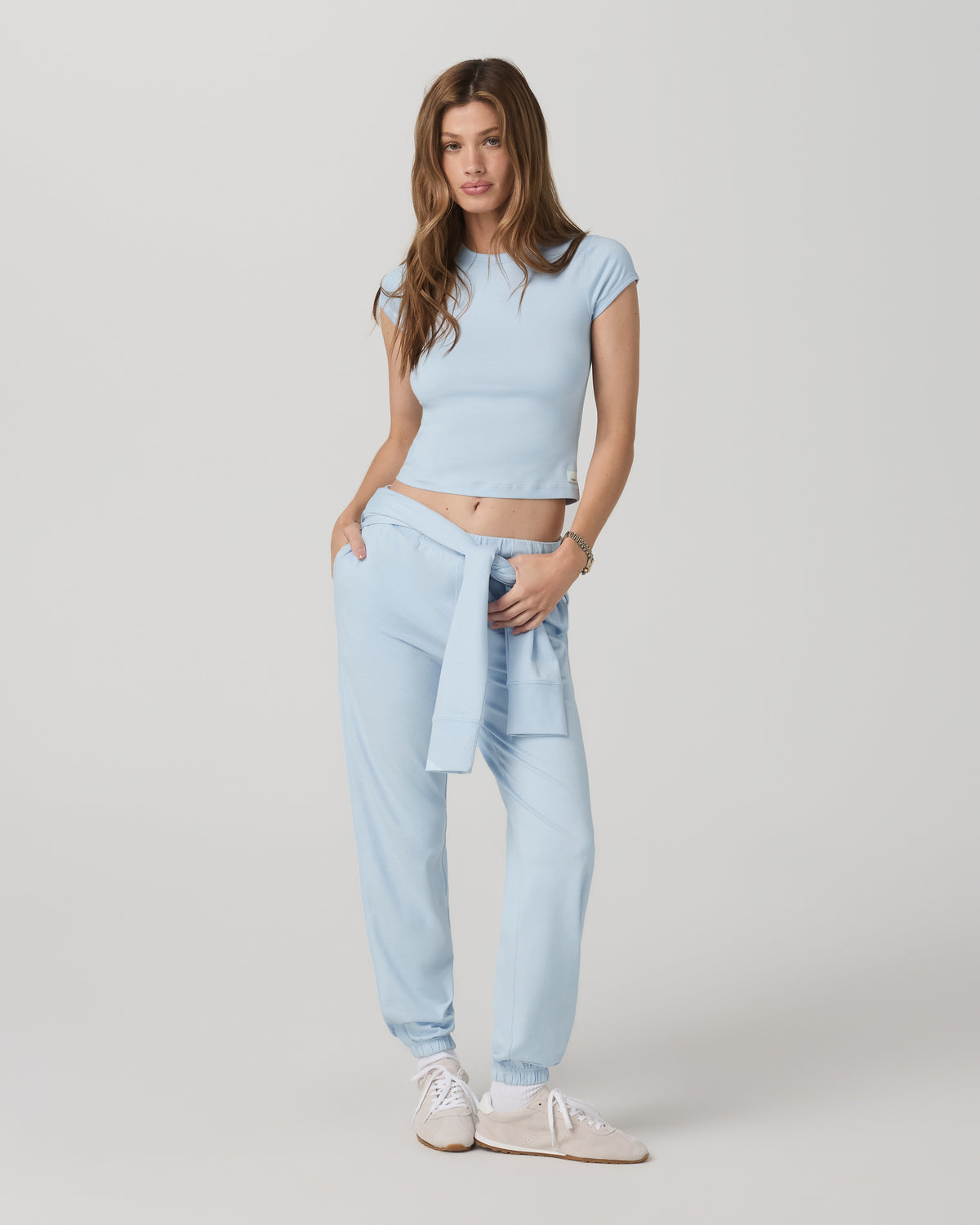 Halo Baby Tee Women's Soft Sky Heather Fitted Tee Shirt | Vuori online
