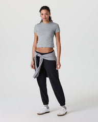 Feather Baby Tee Light Heather Grey | Vuori onsale