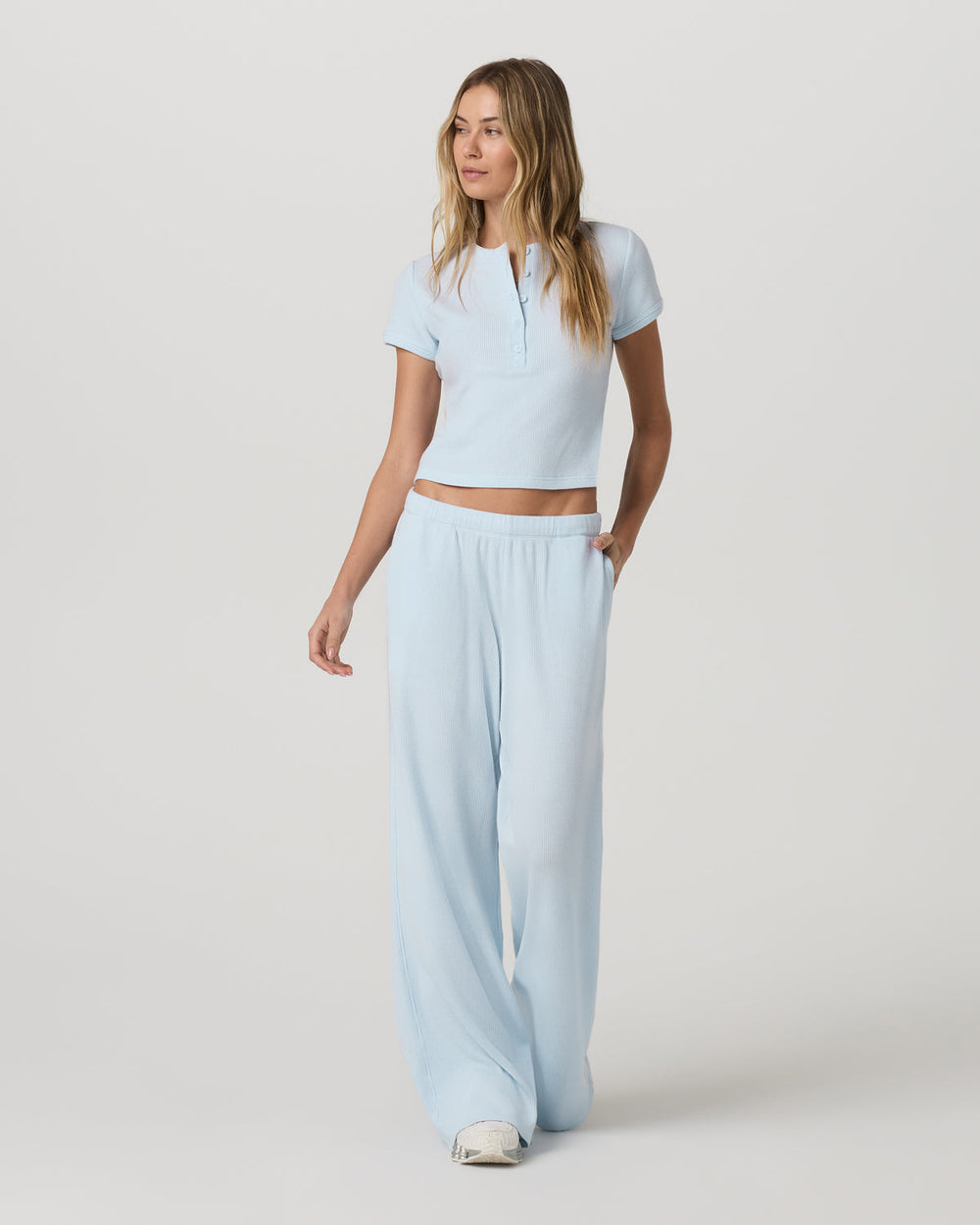 Short Sleeve Waffle Baby Tee Women's Soft Sky Tee Shirt | Vuori online