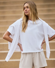 Short Sleeve Heavyweight Oversized Cotton Tee White | Vuori outlet