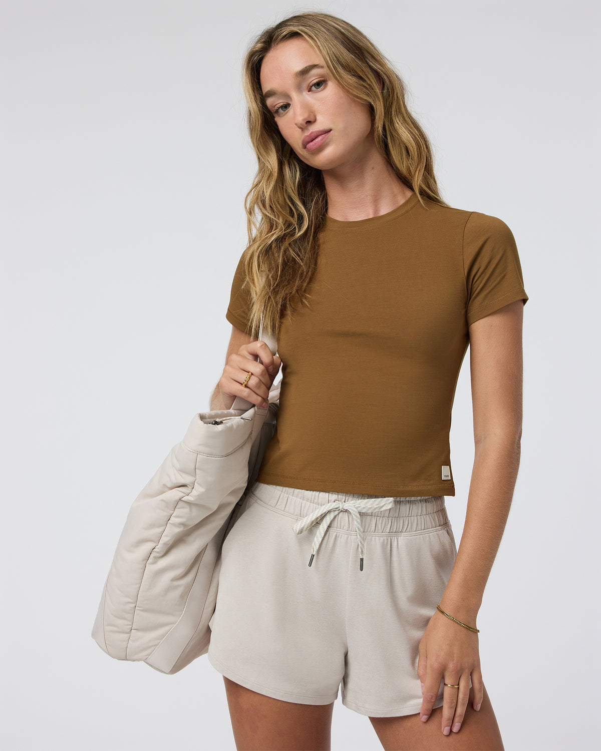 Feather Baby Tee Women's Rum Fitted Tee | Vuori for sale