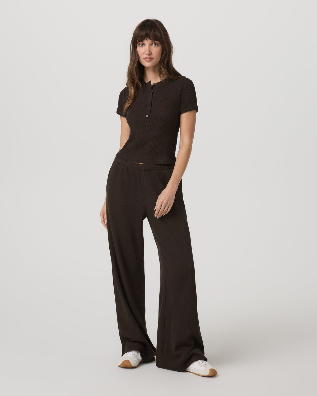 Short Sleeve Waffle Baby Tee Women's Dark Java T-Shirt | Vuori outlet