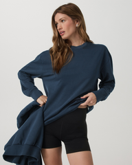 Long Sleeve Heavyweight Cotton Tee Ocean Blue Tee Shirt | Vuori for sale