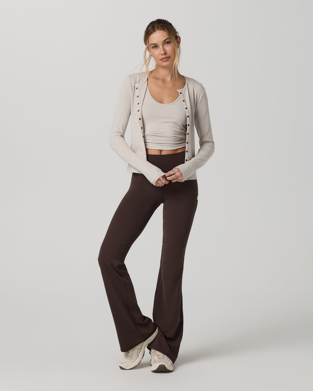Long Sleeve Pose Twin Cardigan Women's Ecru Heather Top | Vuori discount