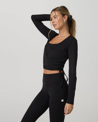 Vuori AllTheForm™ Wrap Top Women's Black Wrap Top | Vuori outlet