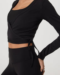 Vuori AllTheForm™ Wrap Top Women's Black Wrap Top | Vuori outlet