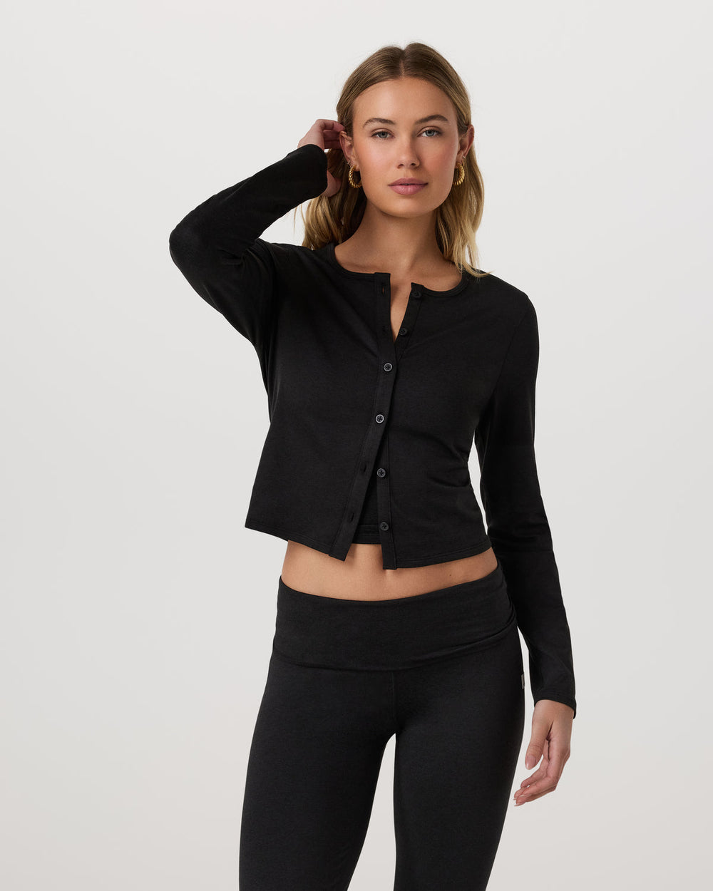 Halo Cardigan 2.0 Black Heather | Vuori shop