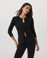 Women's Long Sleeve Halo Snap Cardigan Black Heather | Vuori sale