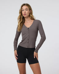Long Sleeve Pose Cardigan Chia Ribbed Cardigan | Vuori outlet