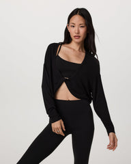 Long Sleeve Twist Top Women's Black Twist Top | Vuori shop