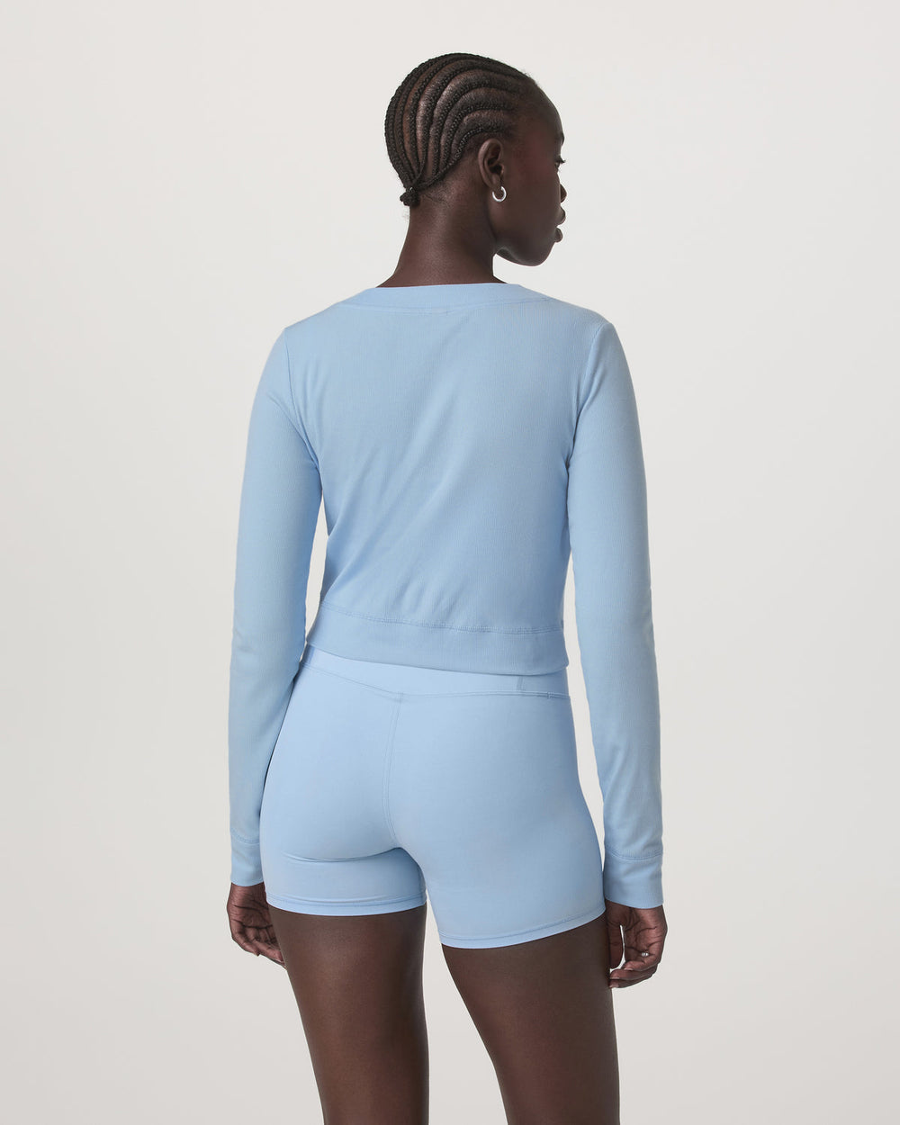 Long Sleeve Pose Mini Cardigan Women's Crystal Blue Top | Vuori online