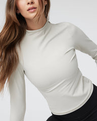 Vuori AllTheFeels Long Sleeve Mock Ecru | Vuori discount