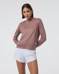 Daydream Crew Sedona Brown Heather Long Sleeve Top | Vuori sale