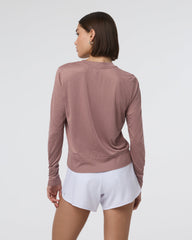 Daydream Crew Sedona Brown Heather Long Sleeve Top | Vuori sale