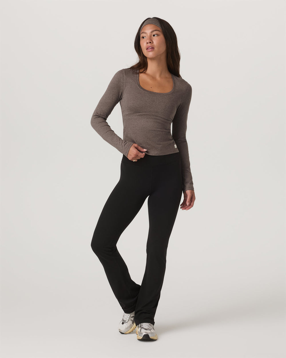 Women's Long Sleeve Halo Essential Scoop Chia Heather | Vuori onsale