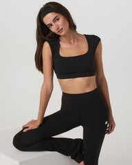 Vuori AllTheForm™ Short Sleeve Bra Women's Black Sports Bra | Vuori discount