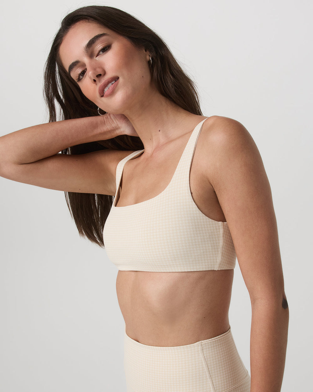 Micro Houndstooth Bra Women's Sports Bra in Natural | Vuori for sale