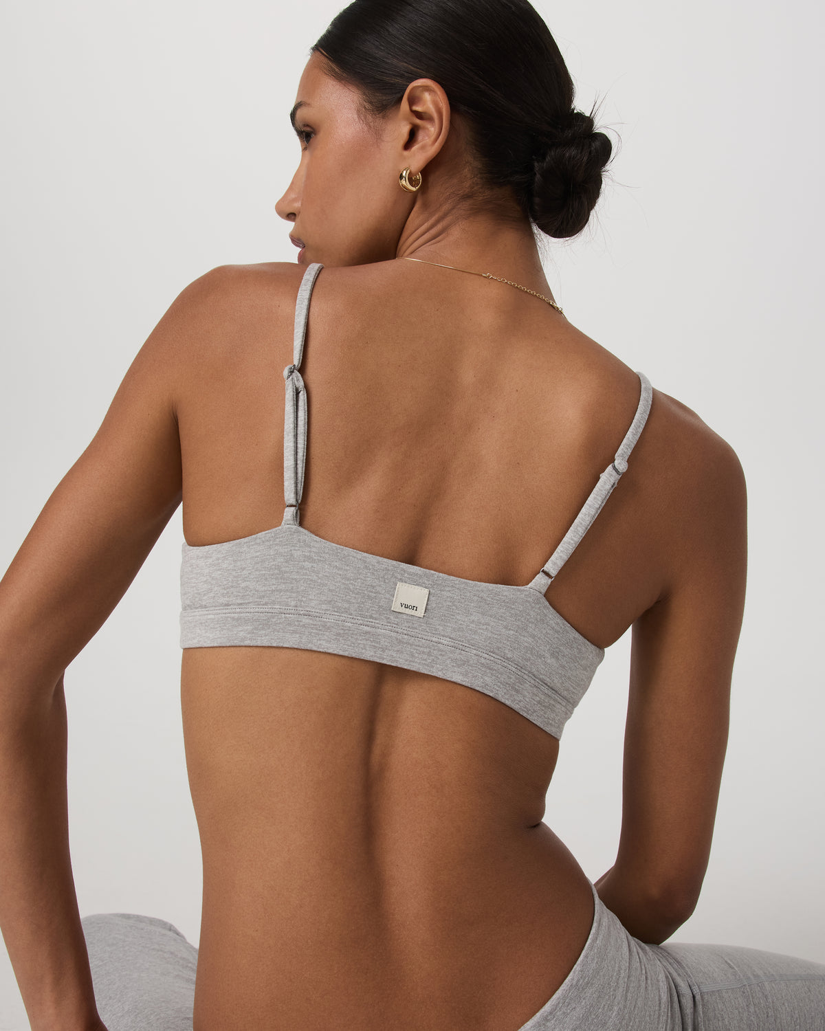 Halo Triangle Bra Pale Grey Heather Low-Support Bra | Vuori for sale