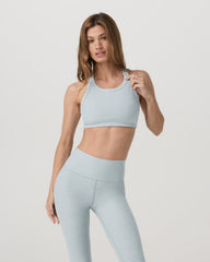 Elevation Racer Bra Women's Blue Haze Heather Sports Bra | Vuori onsale