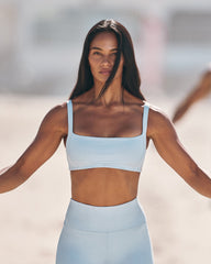 Inversion Rib Bra Women's Crystal Blue Ribbed Sports Bra | Vuori for sale