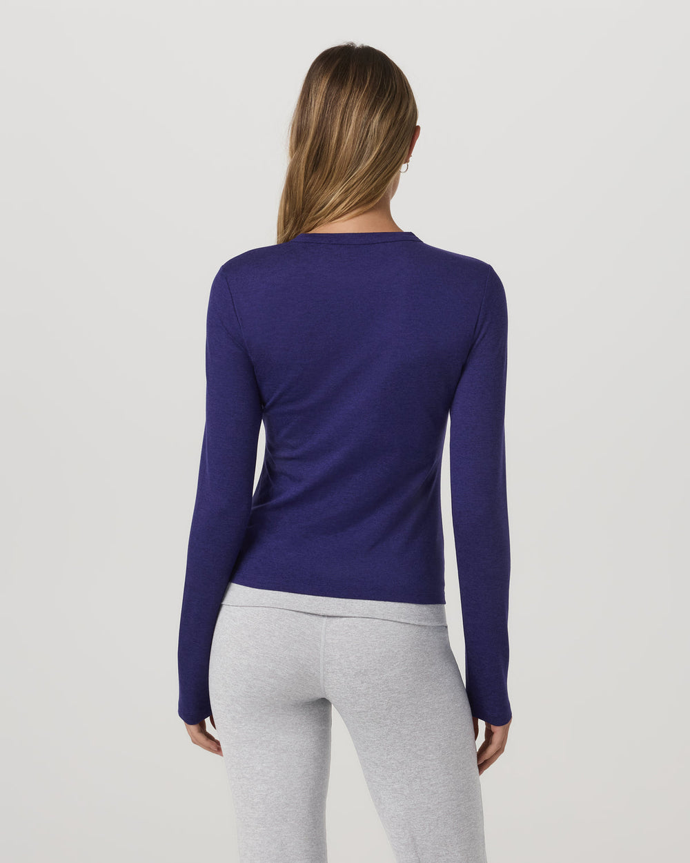 Long Sleeve Halo Essential Crew Tee Stellar Sky Heather | Vuori sale